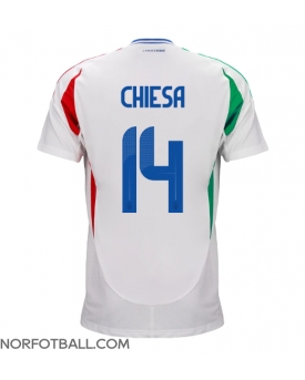 Billige Fotballdrakt Italia Federico Chiesa #14 Replika Bortedrakt EM 2024 Kortermet
